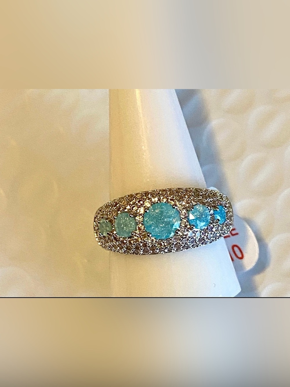 Bomb Party Aquamarine Ice Crystal Ring